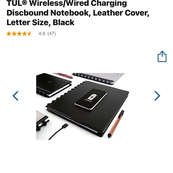 COPY - NWT Tul Wireless Charging Discbound Notebook, Leather Cover Black - Picture 3 of 7